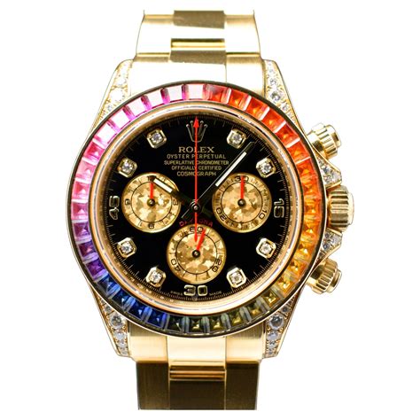 rolex daytona rainbow oro giallo|rolex rainbow diamonds.